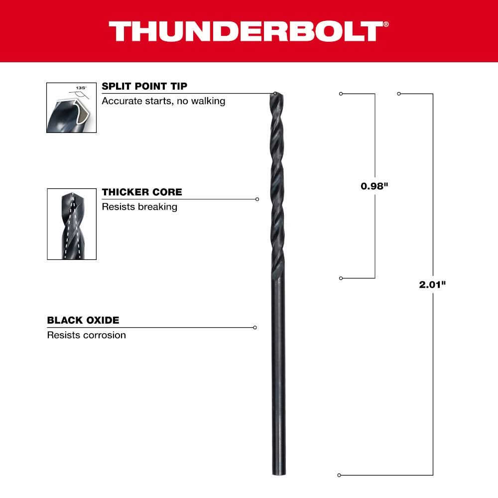 Milwaukee 48-89-2711 5/64" Thunderbolt Black Oxide Drill Bit