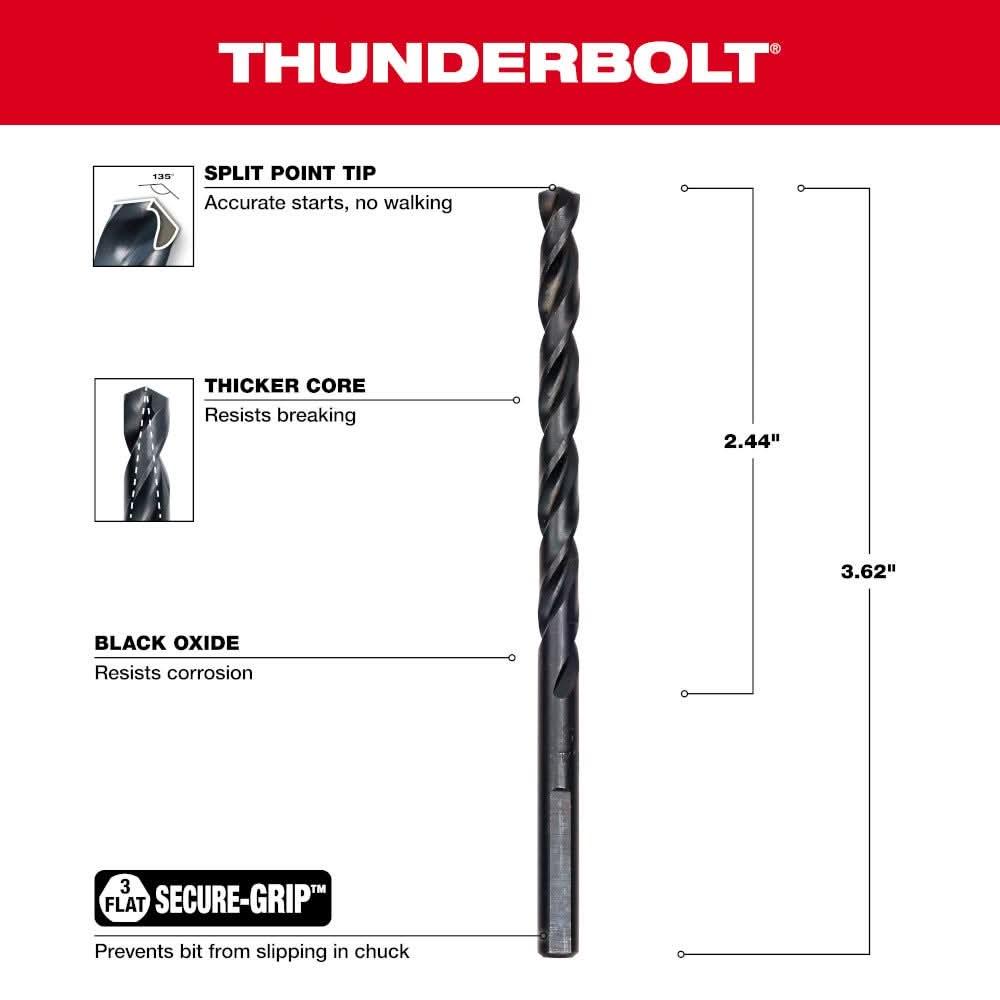Milwaukee 48-89-2719 13/64" Thunderbolt Black Oxide Drill Bit