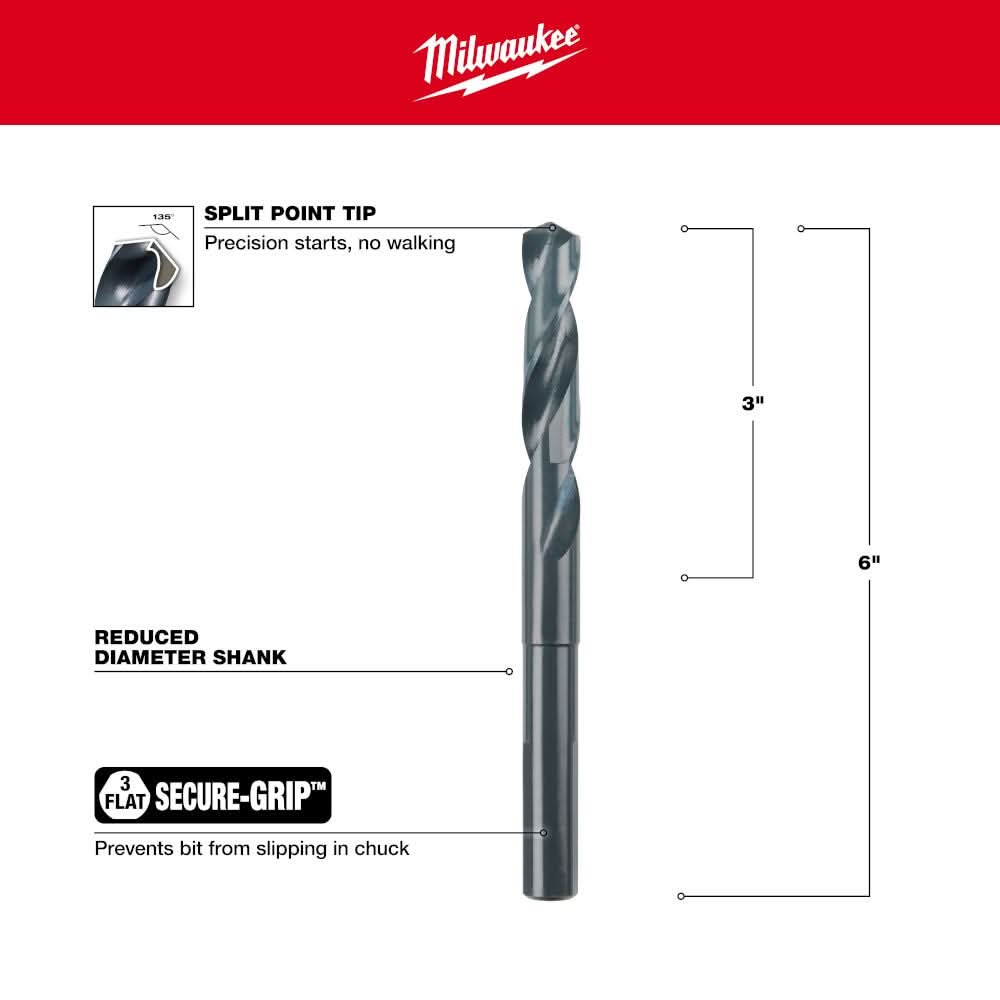 Milwaukee 48-89-2739 17/32" S&D Black Oxide Drill Bit