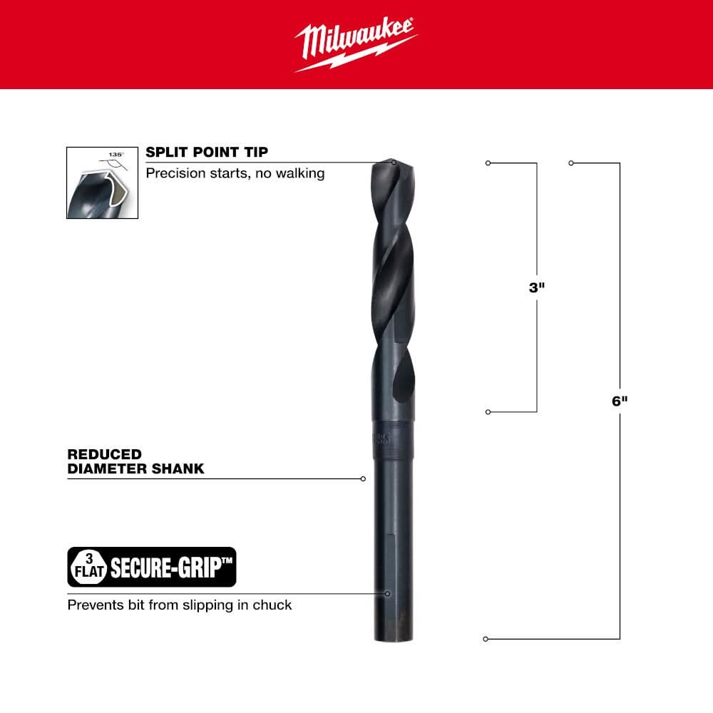 Milwaukee 48-89-2740 9/16" S&D Black Oxide Drill Bit