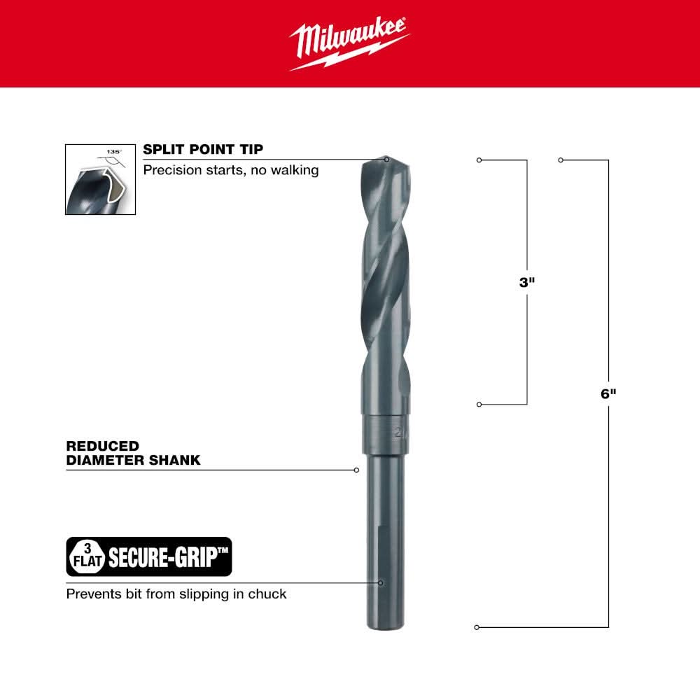 Milwaukee 48-89-2743 21/32" S&D Black Oxide Drill Bit