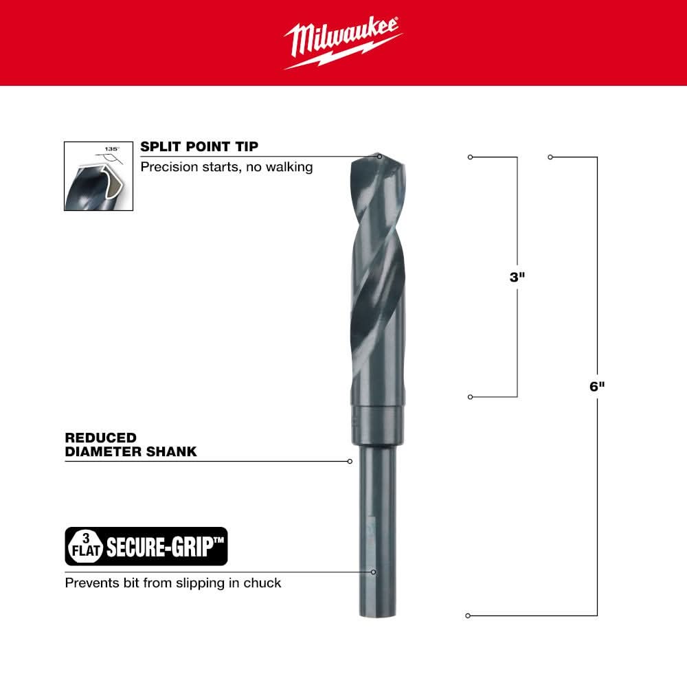 Milwaukee 48-89-2746 3/4" S&D Black Oxide Drill Bit