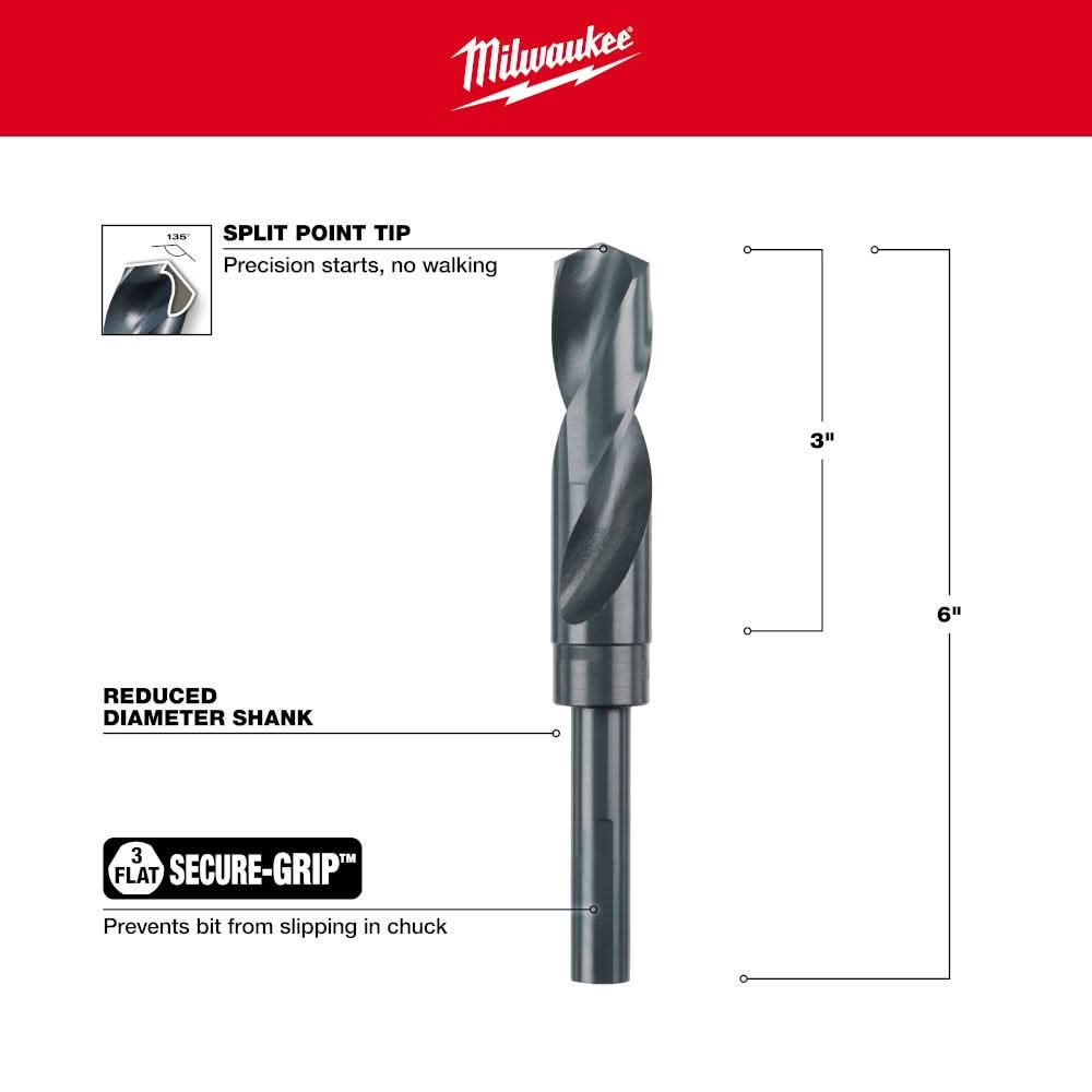 Milwaukee 48-89-2749 27/32" S&D Black Oxide Drill Bit