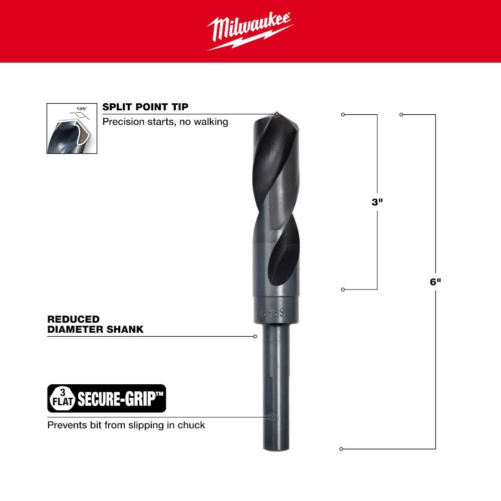 Milwaukee 48-89-2750 7/8" S&D Black Oxide Drill Bit