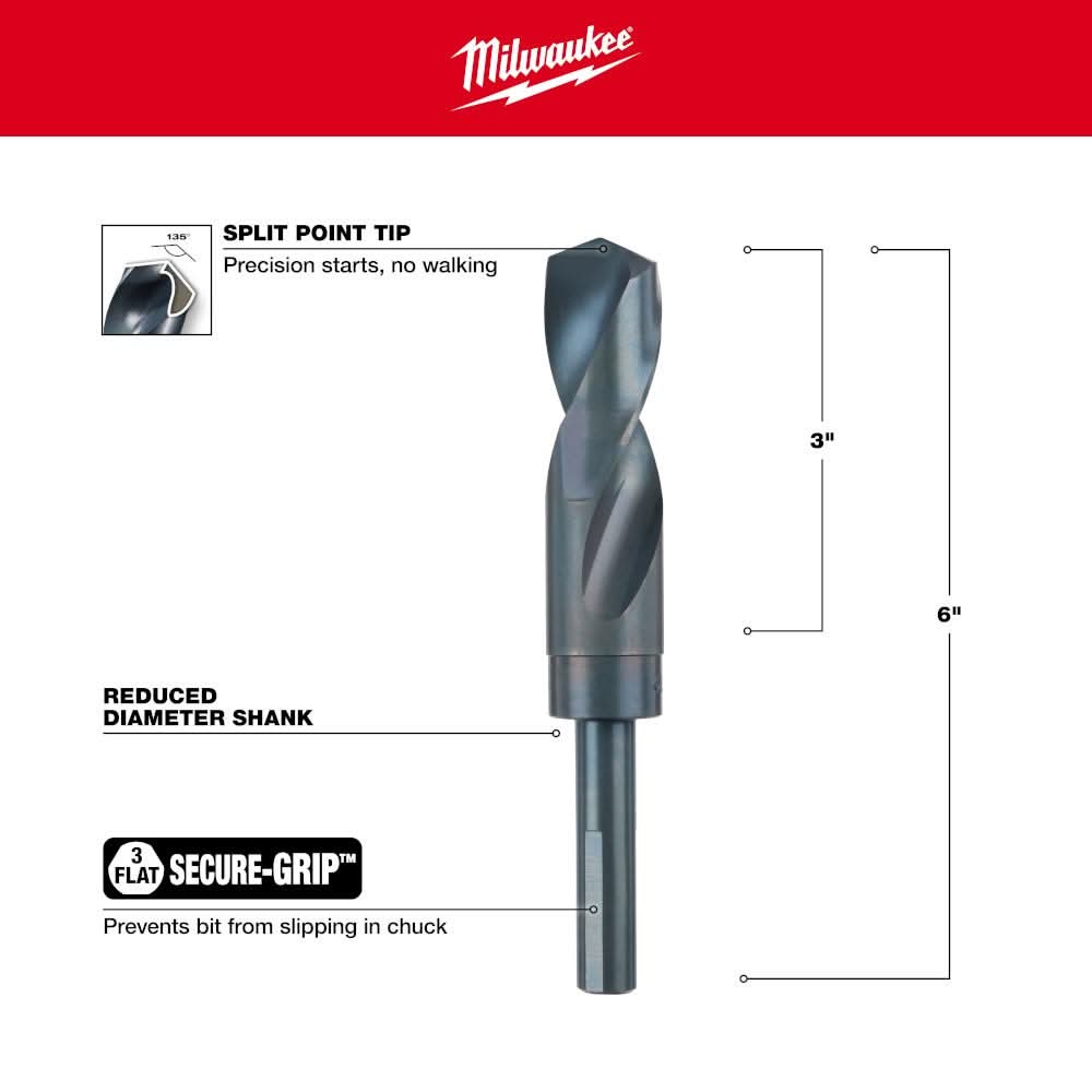 Milwaukee 48-89-2753 31/32" S&D Black Oxide Drill Bit