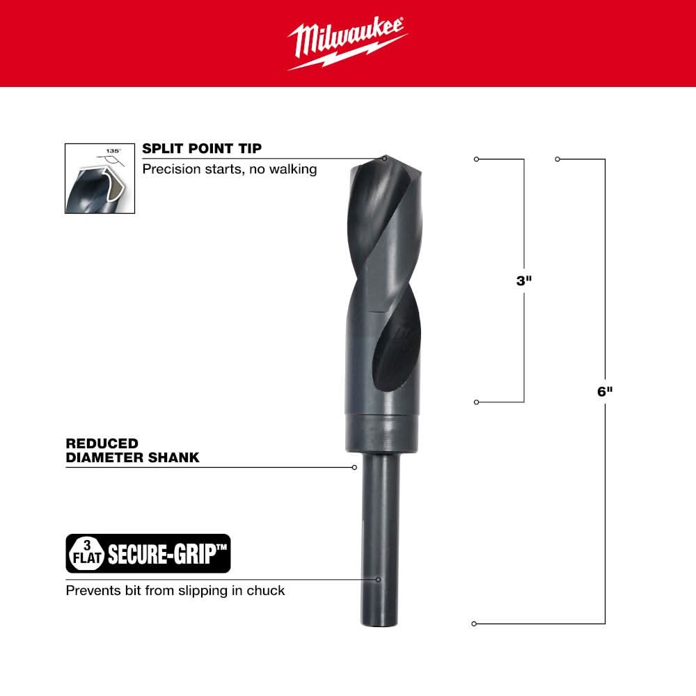 Milwaukee 48-89-2754 1" S&D Black Oxide Drill Bit