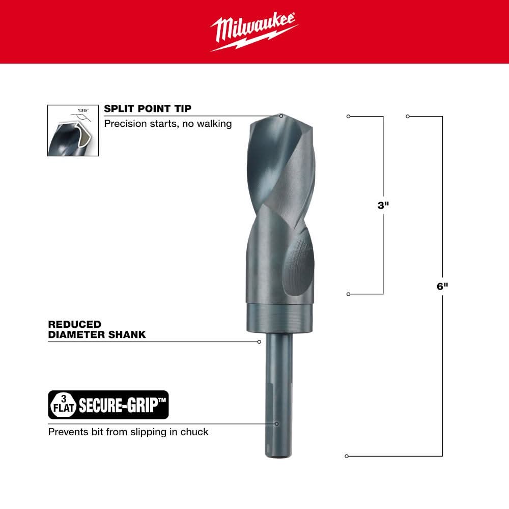 Milwaukee 48-89-2758 1-1/4" S&D Black Oxide Drill Bit