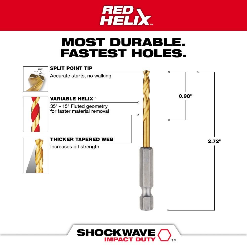 Milwaukee 48-89-4606 9/64" Titanium SHOCKWAVE
