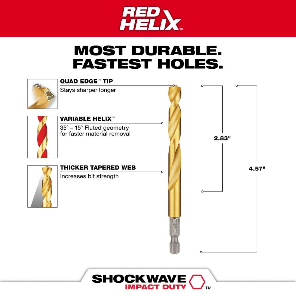 Milwaukee 48-89-4619 11/32" Titanium SHOCKWAVE