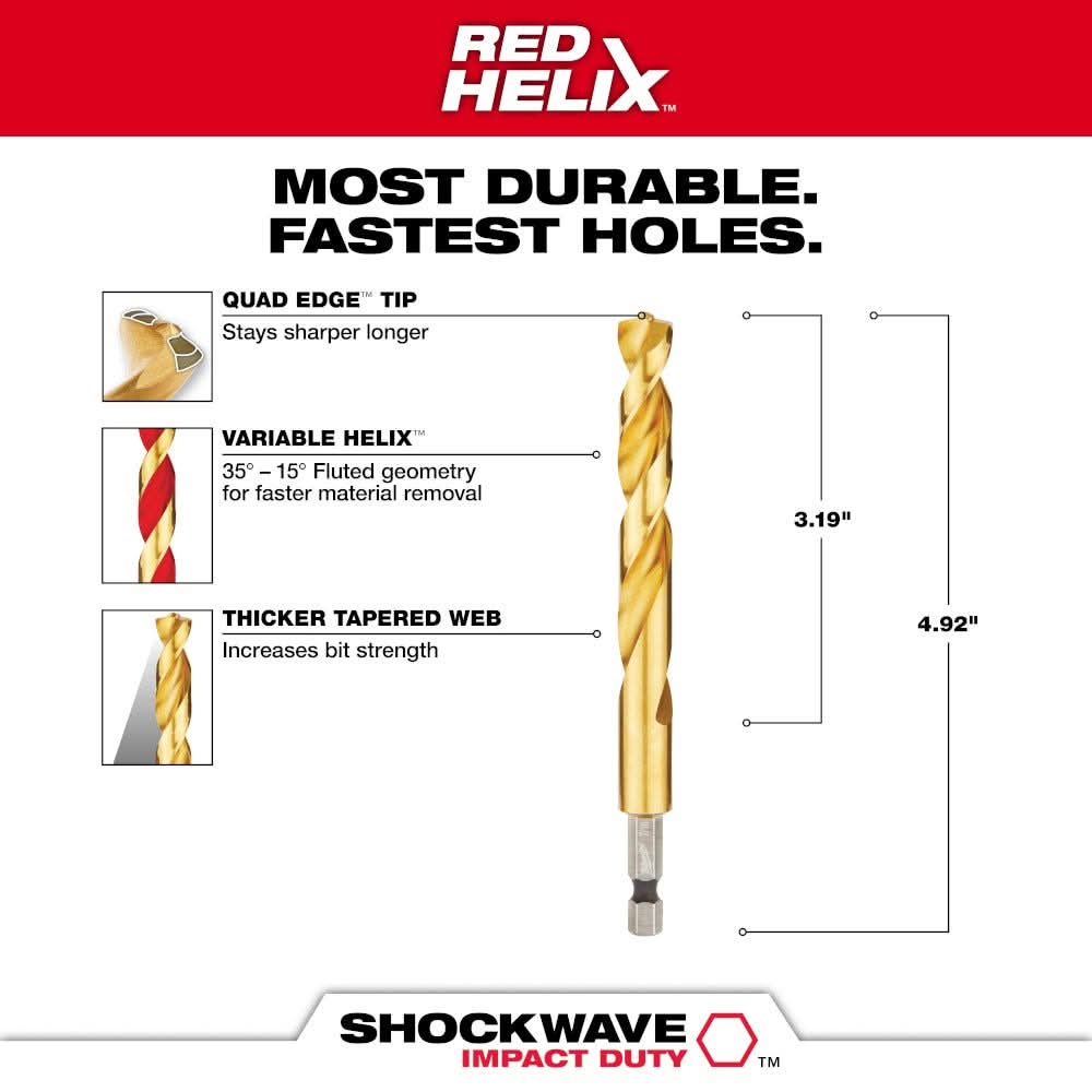 Milwaukee 48-89-4625 7/16" Titanium SHOCKWAVE