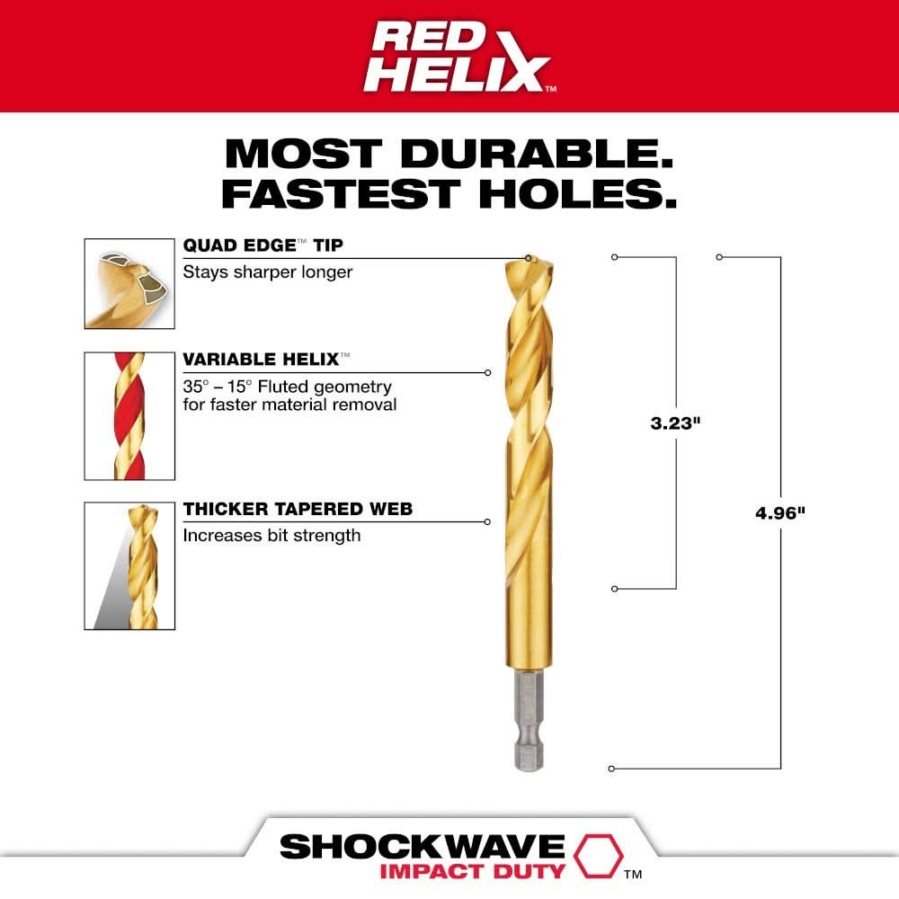 Milwaukee 48-89-4626 29/64" Titanium SHOCKWAVE