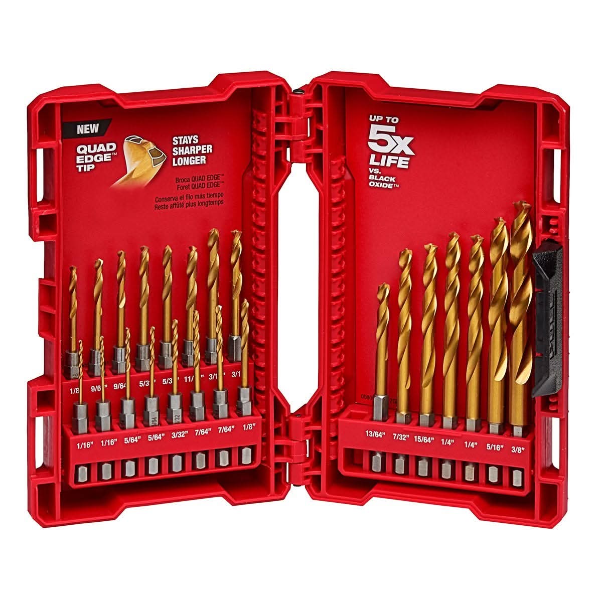 SHOCKWAVE IMPACT DUTY Titanium Drill Bit Set with SPEED FEED Auger Wood Drilling Bit Set (27-Piece)