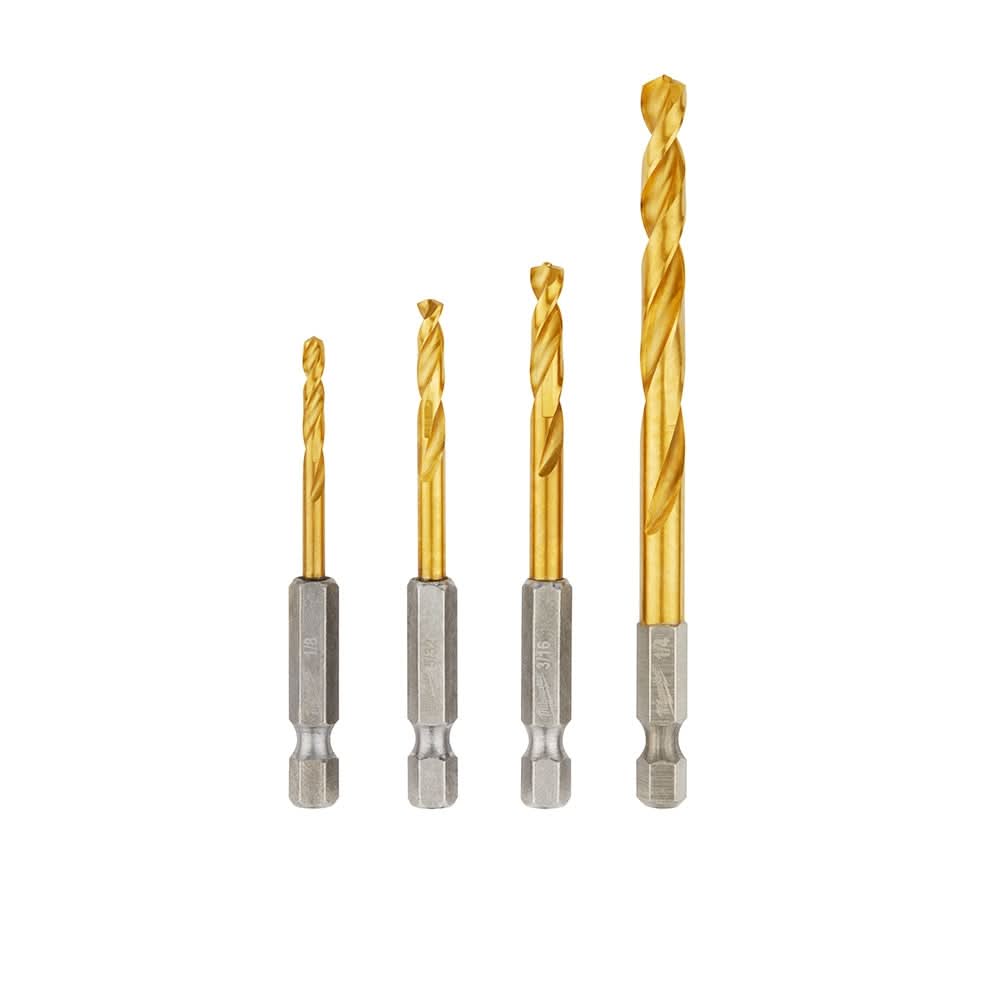 Milwaukee 48-89-4644 4-Piece SHOCKWAVE Red Helix Drill Bits