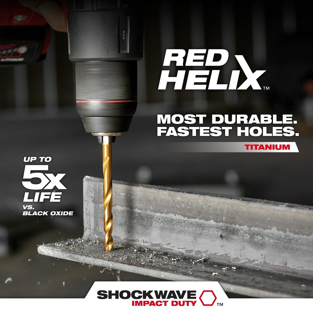 Milwaukee 48-89-4670 SHOCKWAVE Impact Duty RED HELIX Titanium Drill Bit Set - 15PC