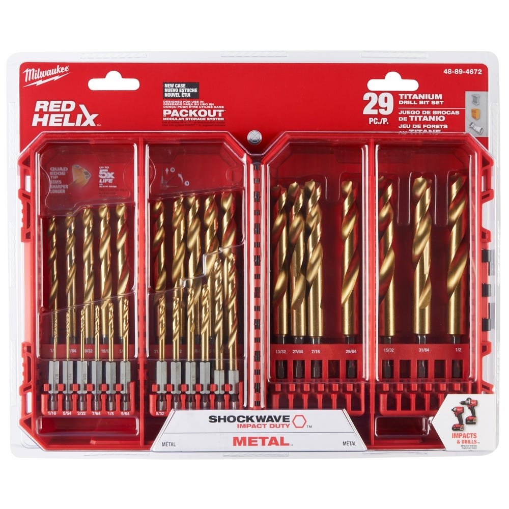 Milwaukee 48-89-4672 SHOCKWAVE Impact Duty RED HELIX Titanium
