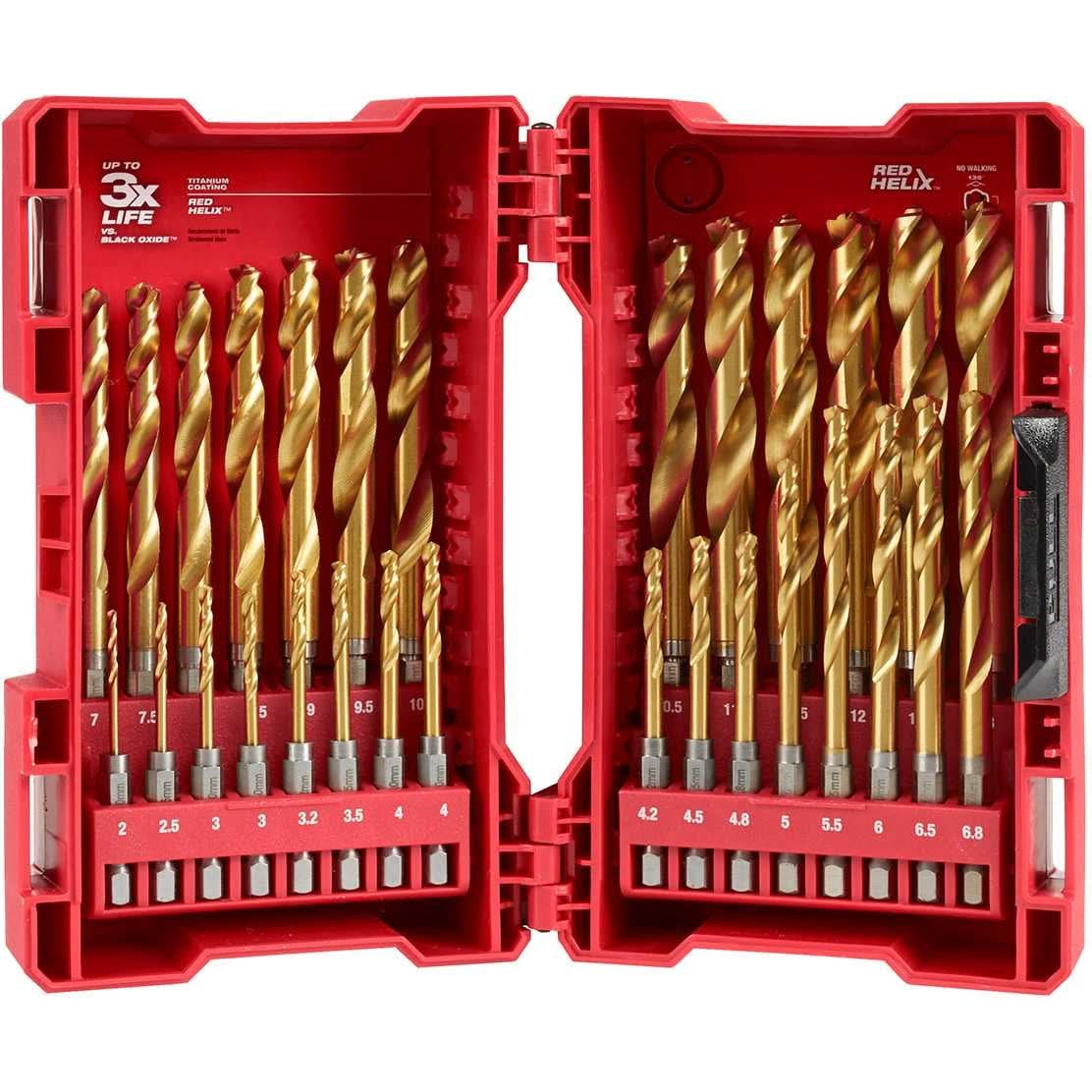 Milwaukee 48-89-4862 Metric 29-Piece Shockwave Titanium Red Helix Kit