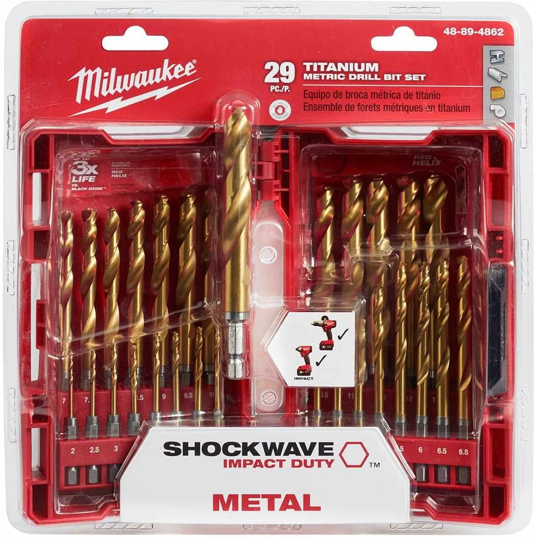 Milwaukee 48-89-4862 Metric 29-Piece Shockwave Titanium Red Helix Kit