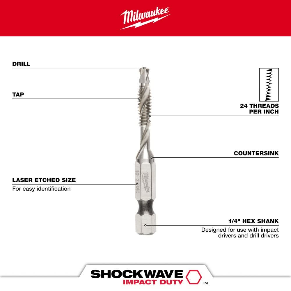 Milwaukee 48-89-4872 Shockwave 10-24 Impact Drill Tap