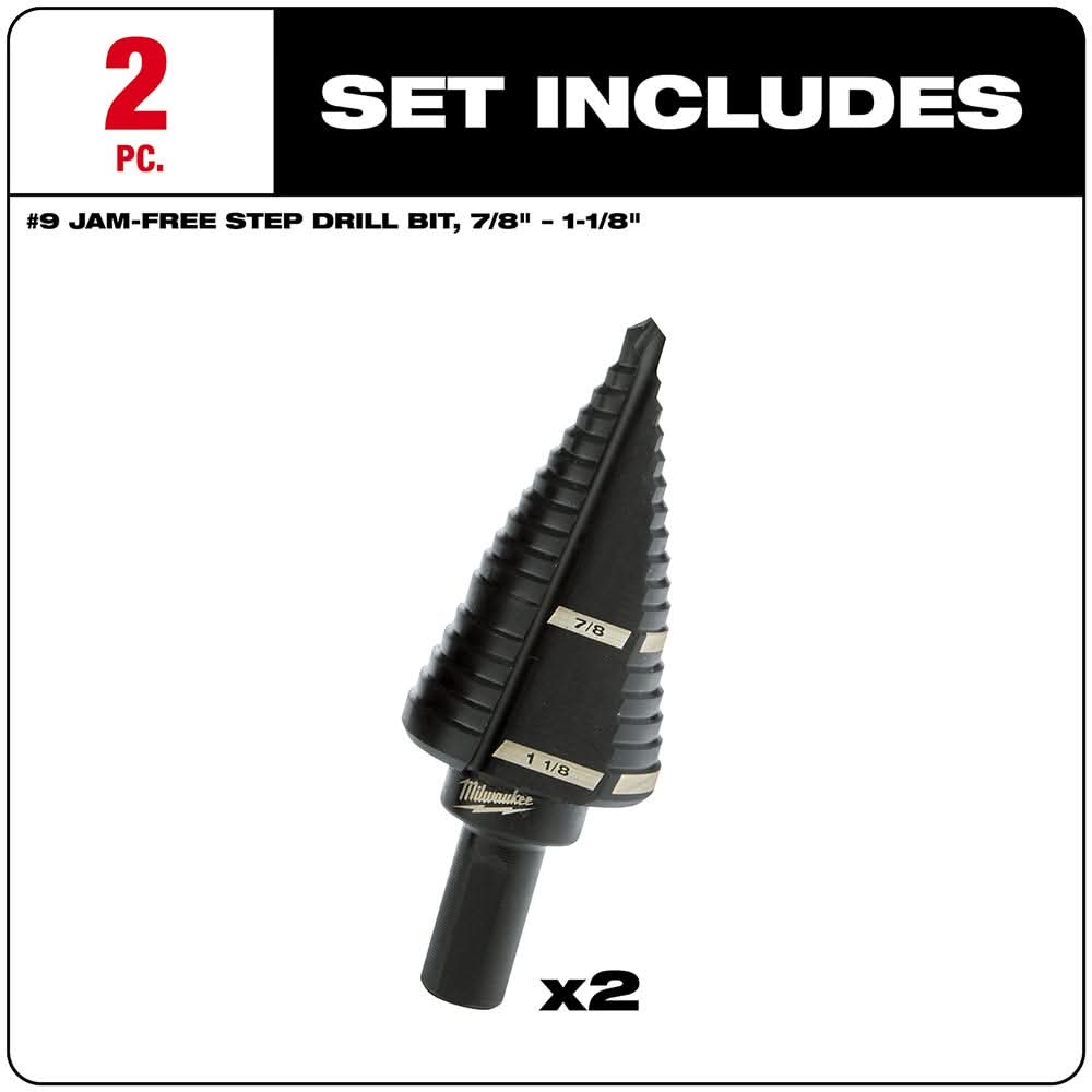 Milwaukee 48-89-9239 2-Piece #9 Step Drill Bit Set
