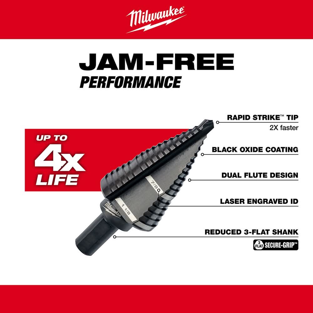 Milwaukee 48-89-9239 2-Piece #9 Step Drill Bit Set