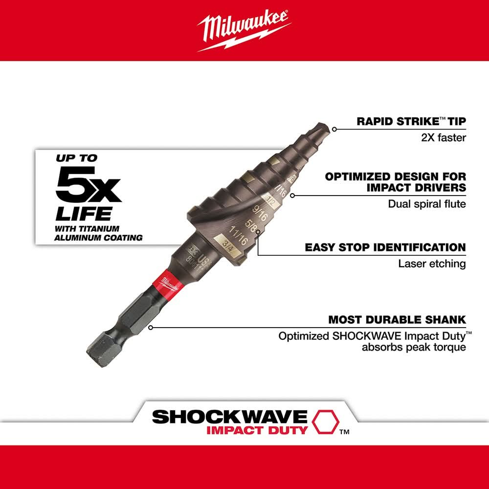 Milwaukee 48-89-9243 SHOCKWAVE Step Bit #3