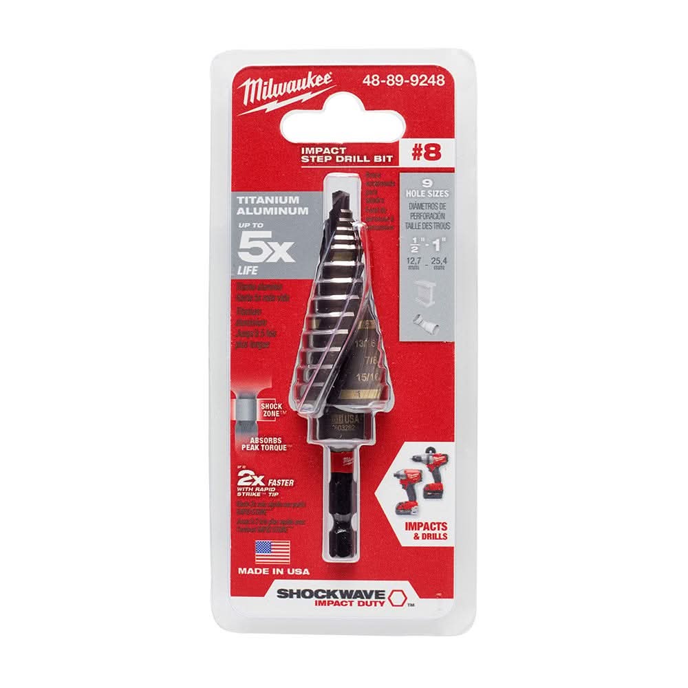 Milwaukee 48-89-9248 SHOCKWAVE Step Bit #8