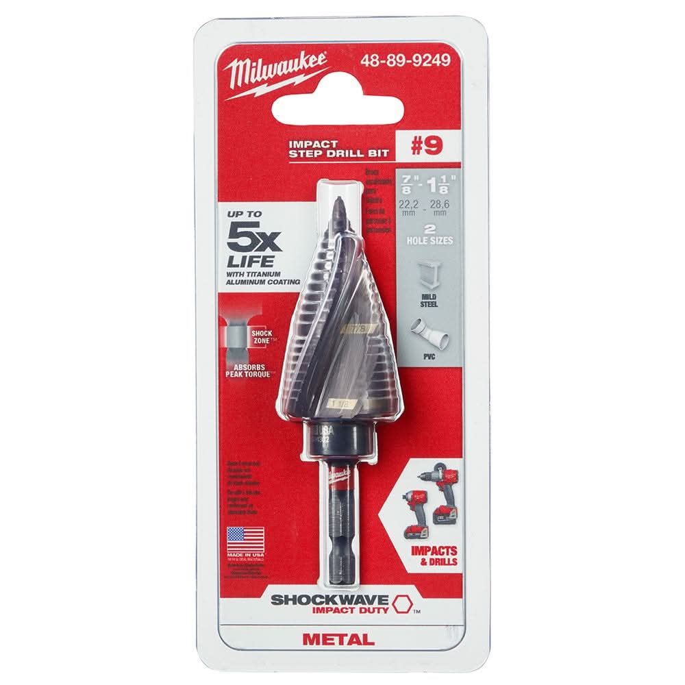 Milwaukee 48-89-9249 SHOCKWAVE Step Bit #9