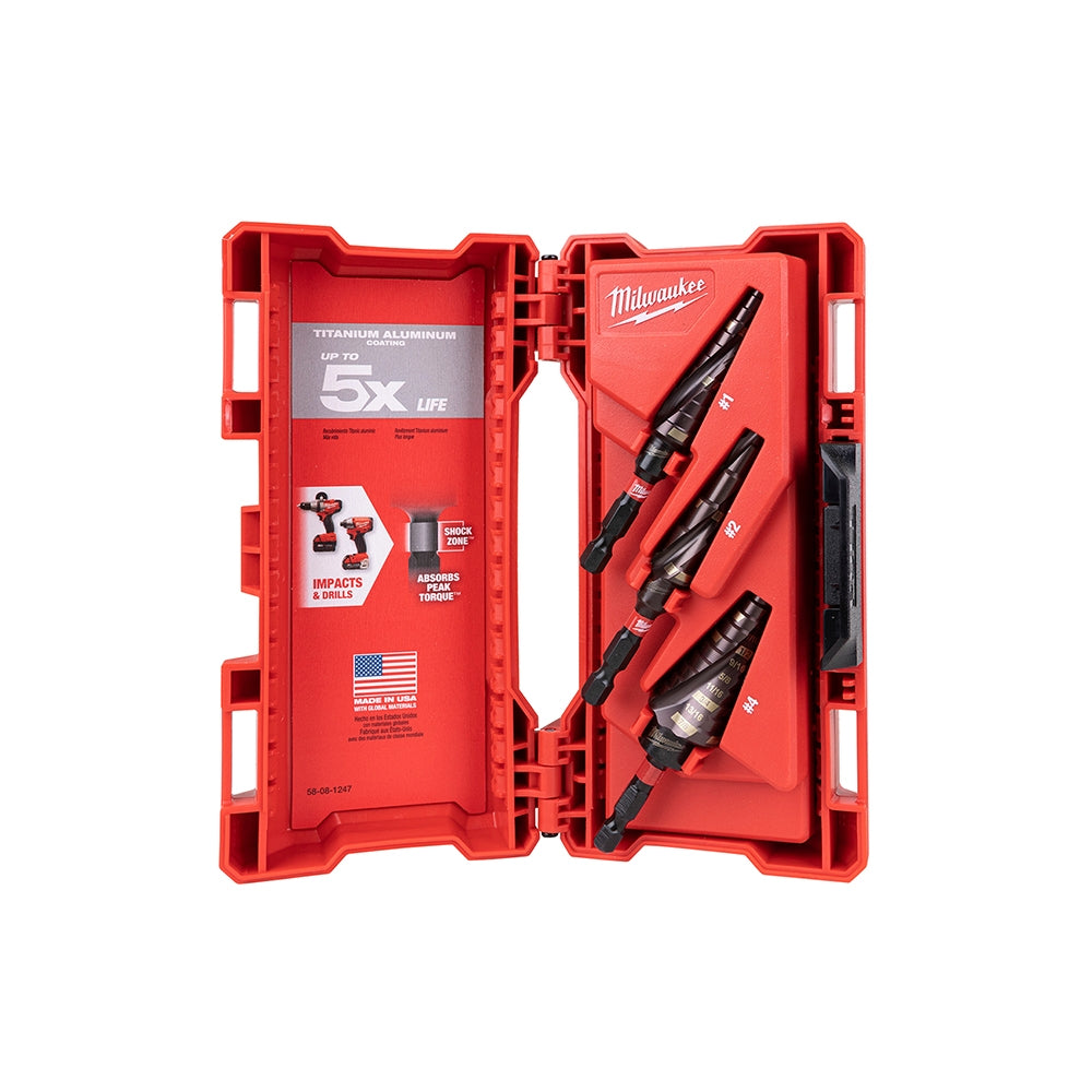 Milwaukee 48-89-9257 SHOCKWAVE Step Bit Electrical 3-Piece Set