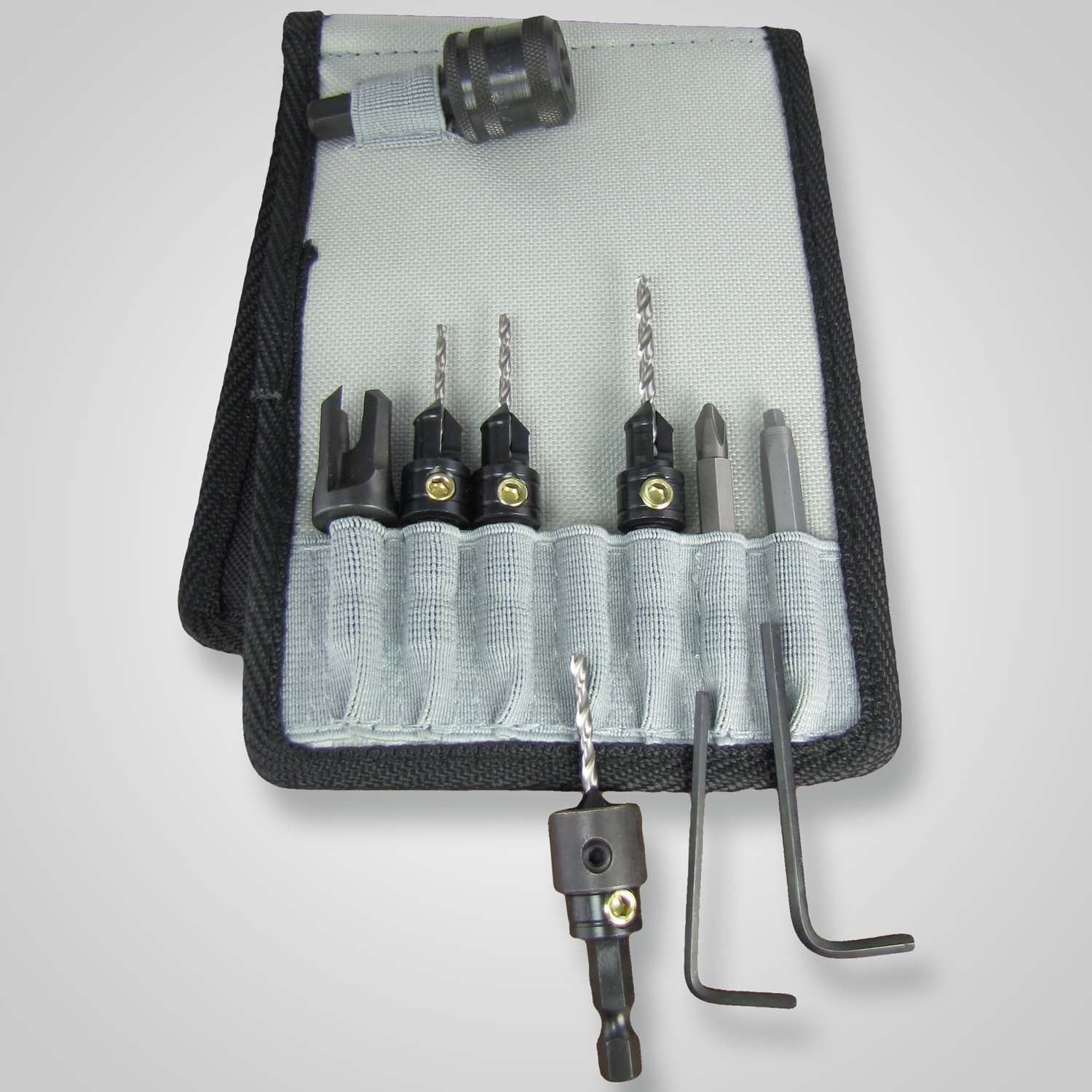 Snappy Tools 48010 10-Piece Deluxe Countersink Set w/ Belt Clip Pouch