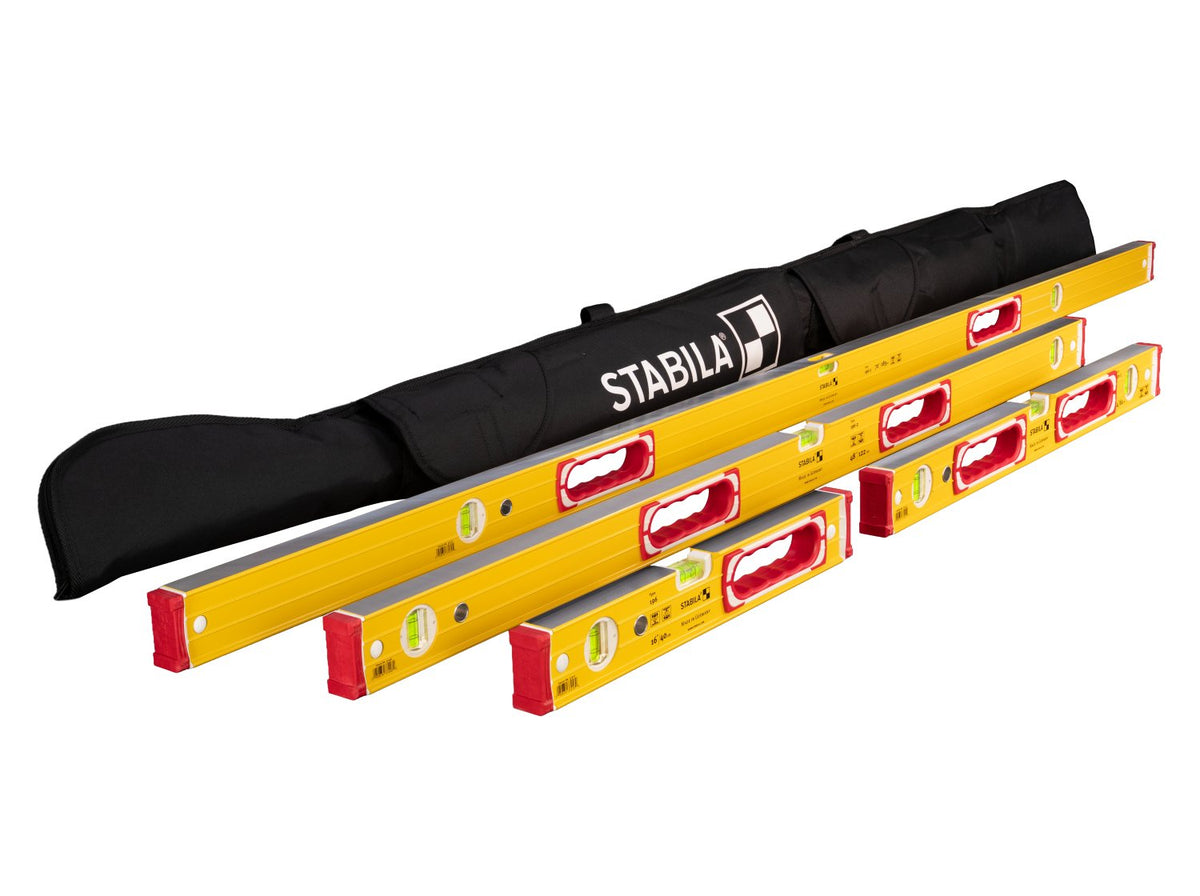 Stabila Type 196 4-Piece Level Set w/ Case, 16-in., 24-in., 48-in. and 72-in. (48472)