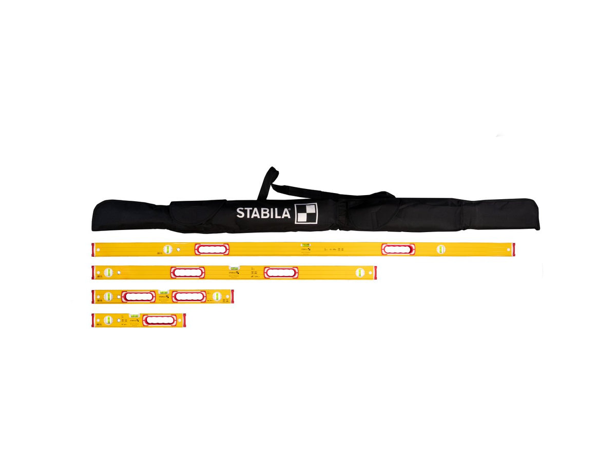 Stabila Type 196 4-Piece Level Set w/ Case, 16-in., 24-in., 48-in. and 72-in. (48472)