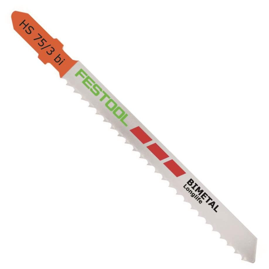 Festool 204336 HS75/3bi Plastic-Cutting Jigsaw Blades, 3 Inch, 8 TPI, 5-pack