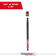 Milwaukee 49-66-4745 SHOCKWAVE Impact Duty 1/4-in. and 5/16-in. x 6-in. QUIK-CLEAR 2-in-1 Magnetic Nut Driver
