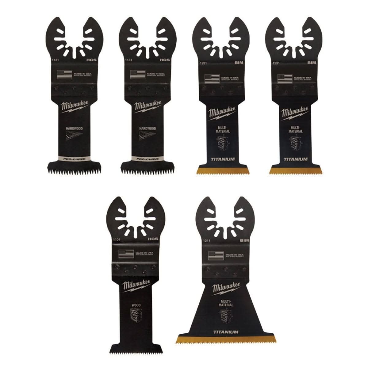 Milwaukee 49-10-9112 Open-Lok Multi-Tool Blade, Kit, 6-Pieces