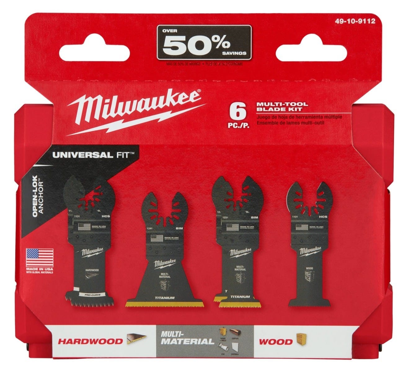 Milwaukee 2526-20 M12 FUEL Brushless Oscillating Multi-Tool w/ 6-Piece Open-Lok Multi-Tool Blades
