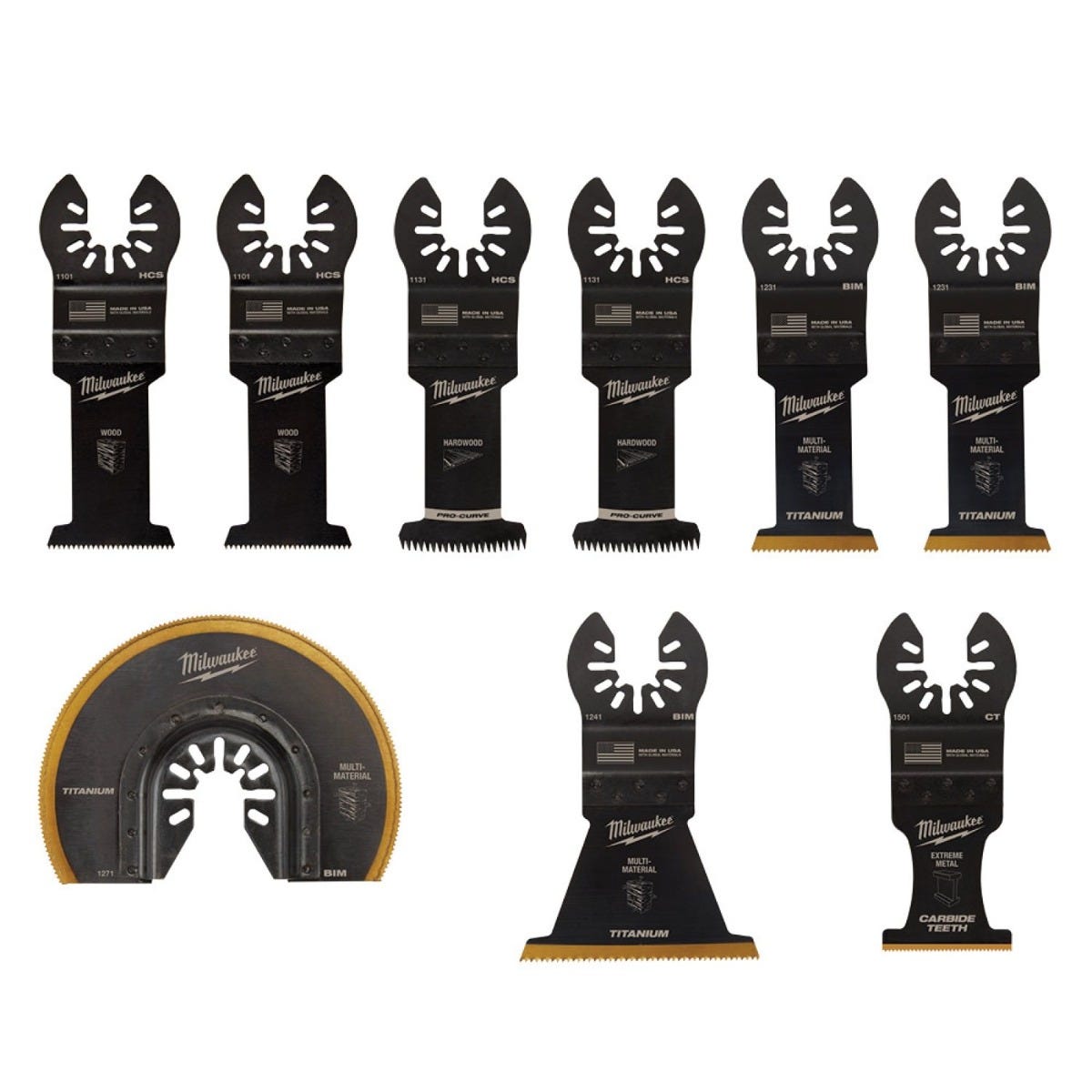 Milwaukee 49-10-9113 Open-Lok Multi-Tool Blade Kit, 9-Pieces