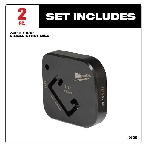 Milwaukee 49-16-0078 7/8" x 1-5/8" Single Strut Shearing Dies