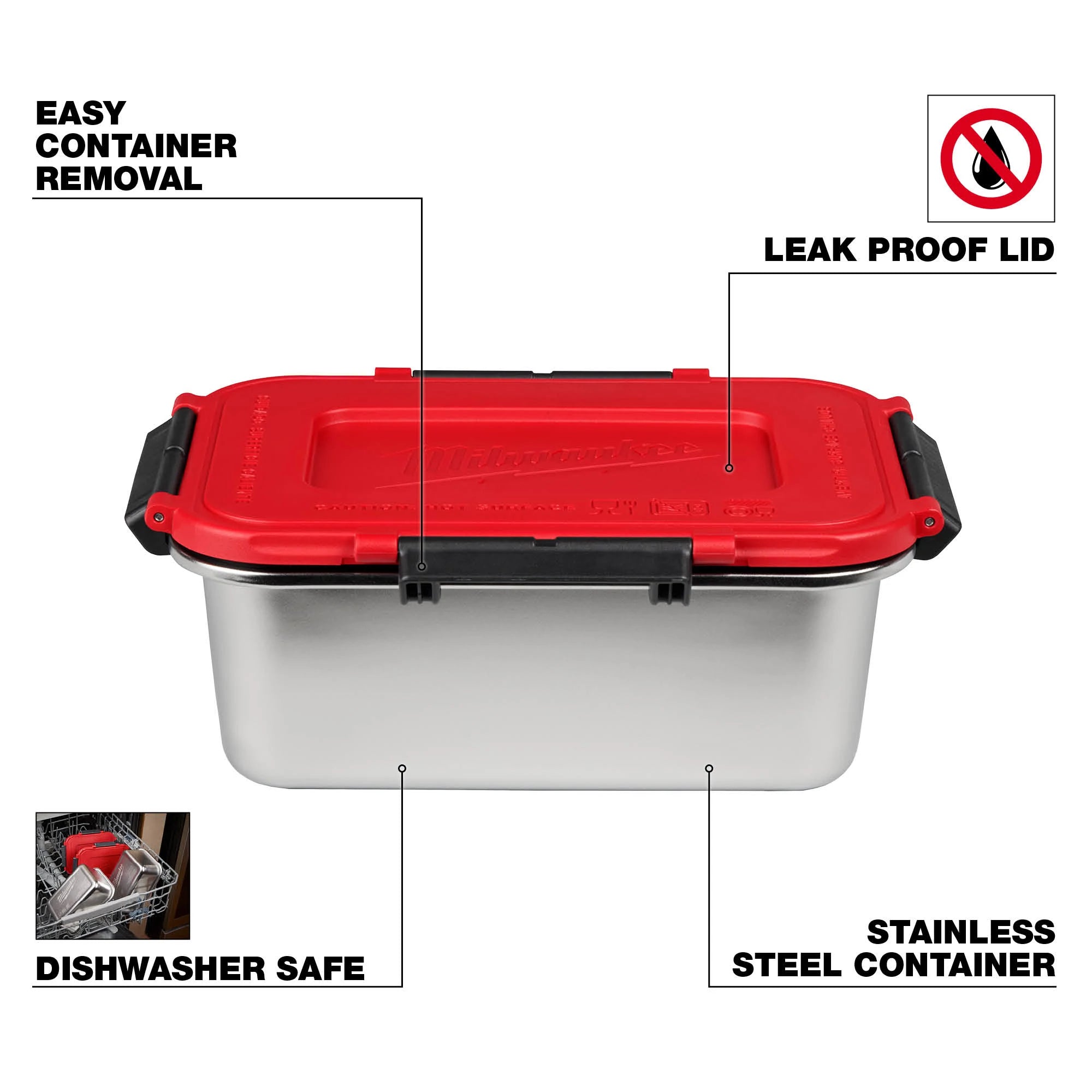 Milwaukee Stainless Steel Containers for M18 Jobsite Lunch Warmer, 3-Pack (49-16-0203)