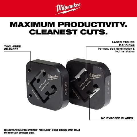 Milwaukee 49-16-1578 7/8" & 1-5/8" x 1-5/8" Combination Strut Shearing Dies