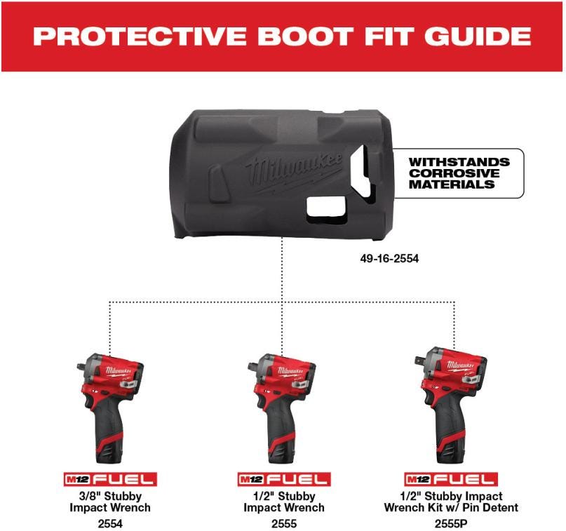 Milwaukee 49-16-2554 Boot for Impact Wrenches 2554 / 2555