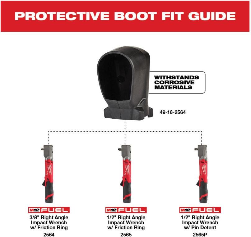 Milwaukee 49-16-2564 M12 FUEL Right Angle Impact Wrench Protective Boot