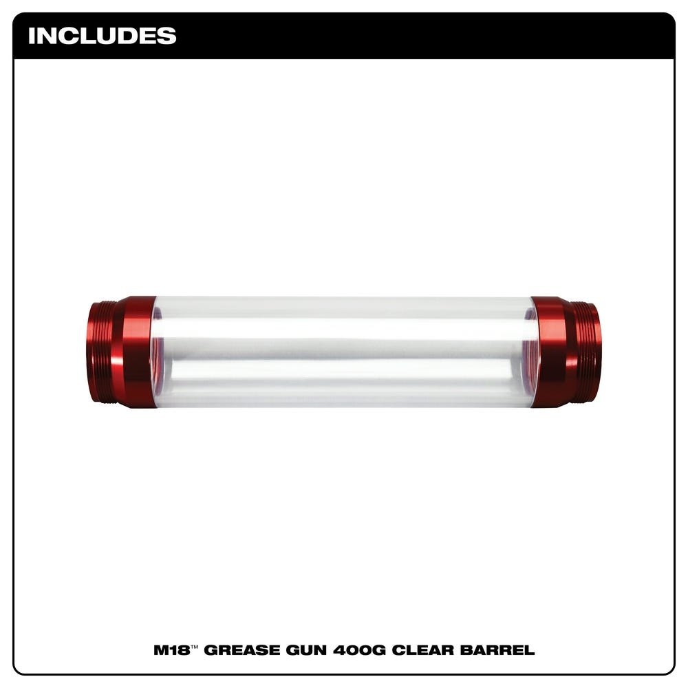 Milwaukee 49-16-2646 M18 Grease Gun 400g Clear Barrel