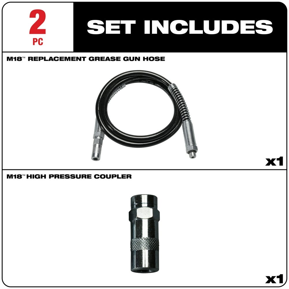 Milwaukee 49-16-2647 48" Grease Gun Replacement Hose w/ HP Coupler