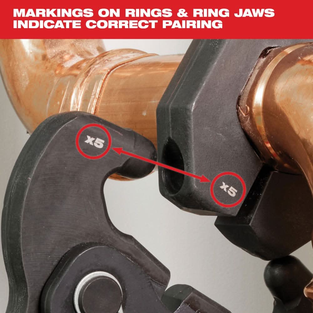 Milwaukee 49-16-2690X 2-1/2" - 4" CTS-V Pivoting Press Ring Kit for M18 FORCE LOGIC Press Tools