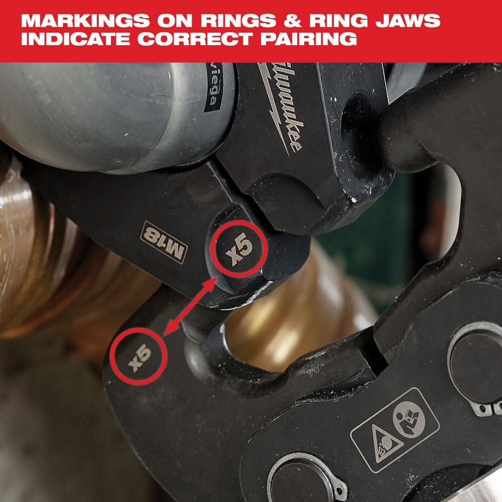 Milwaukee 49-16-2698X 2-1/2" - 4" IPS-P Pivoting Press Ring Kit for M18 FORCE LOGIC Long Throw Press Tool