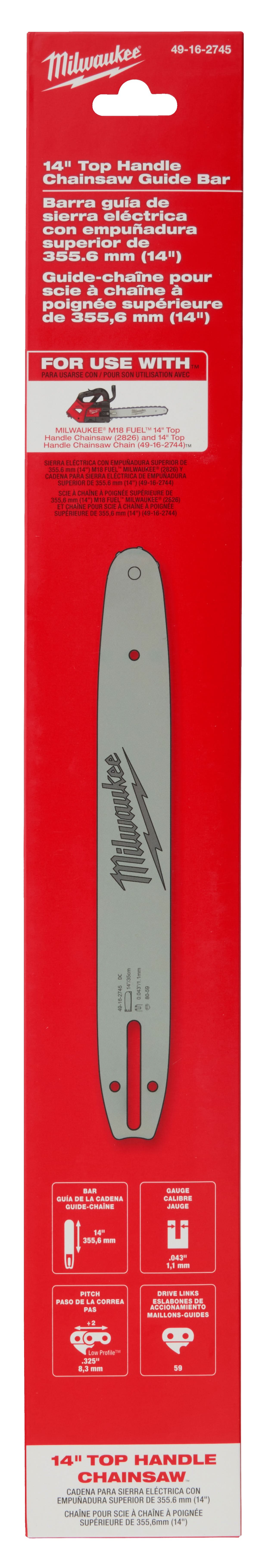 Milwaukee 49-16-2745 14" Top Handle Chainsaw Guide Bar