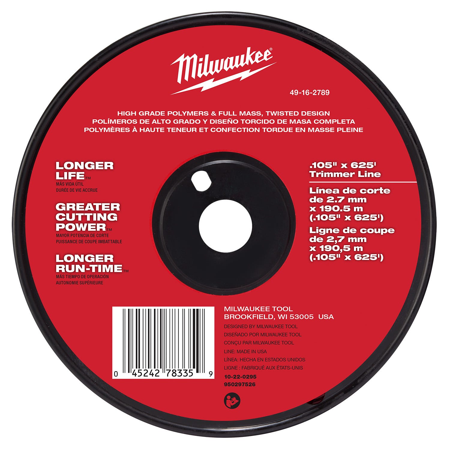 Milwaukee 49-16-2789 .105" x 625' Trimmer Line