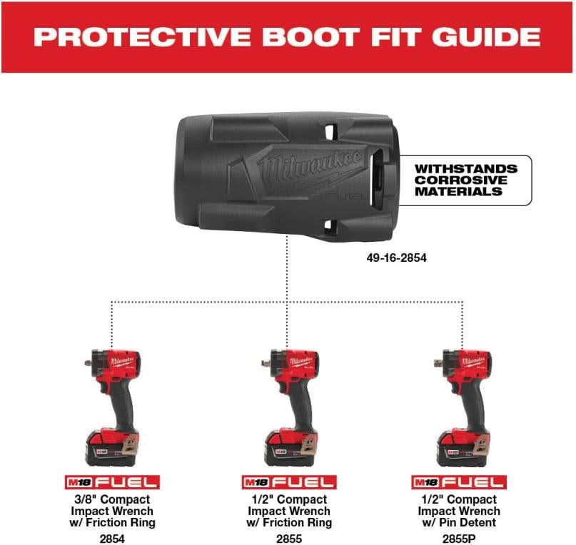 Milwaukee 49-16-2854 M18 FUEL Compact Impact Wrench Protective Boot (PROMO)