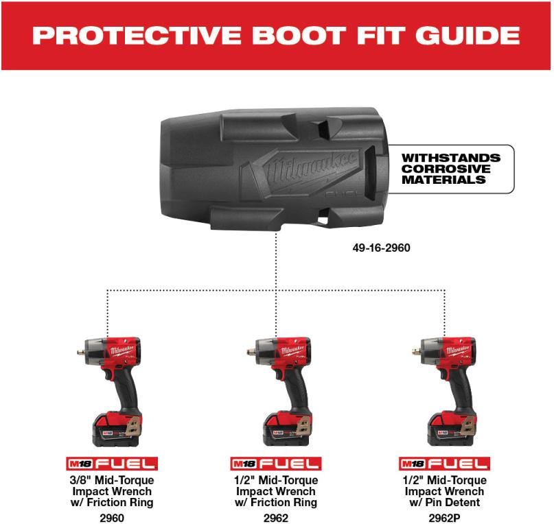 Milwaukee 49-16-2960 M18 FUEL Mid-Torque Impact Wrench Protective Boot