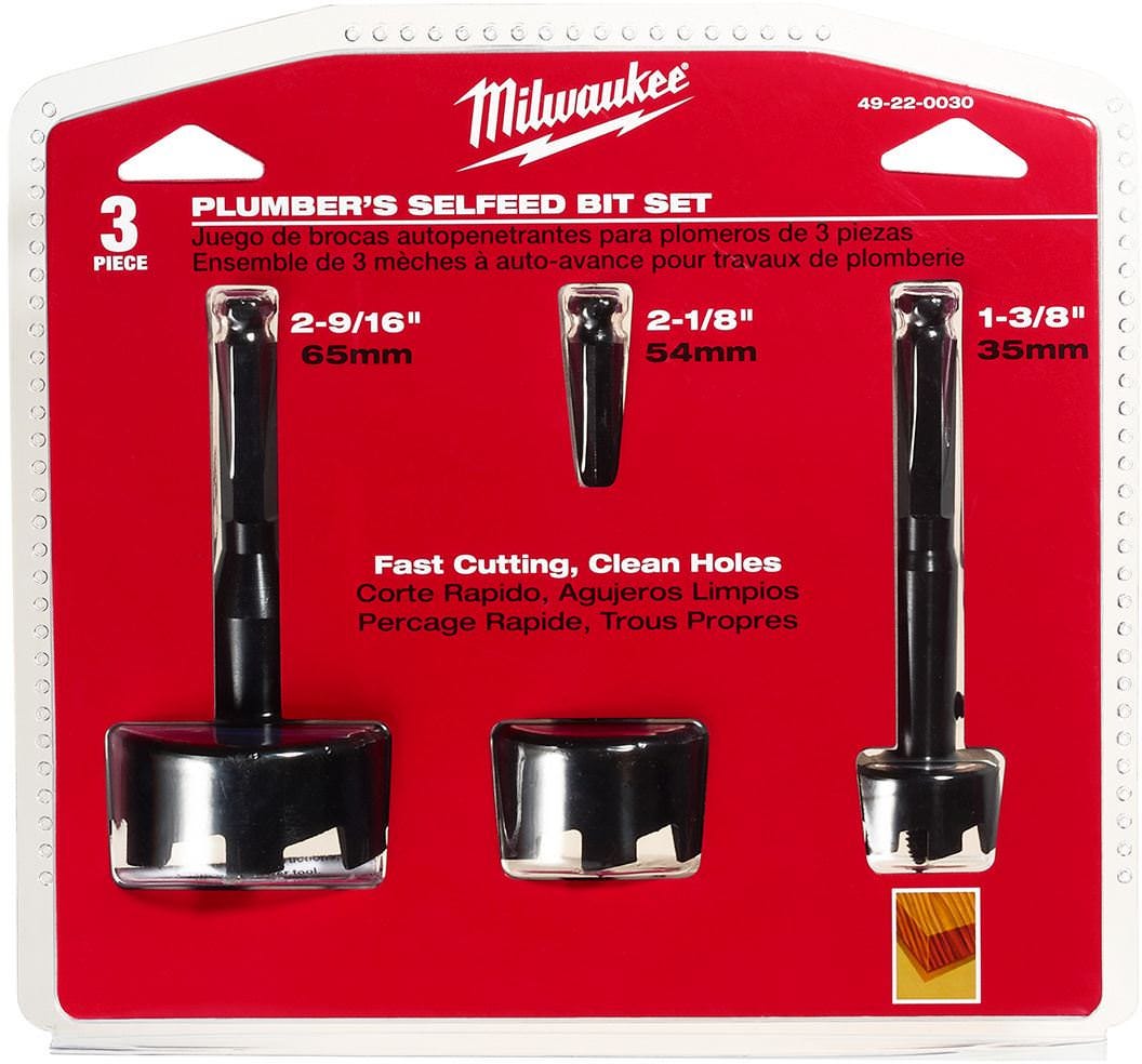 Milwaukee 49-22-0030 Plumbers' Selfeed Bit Kit, 3-Piece